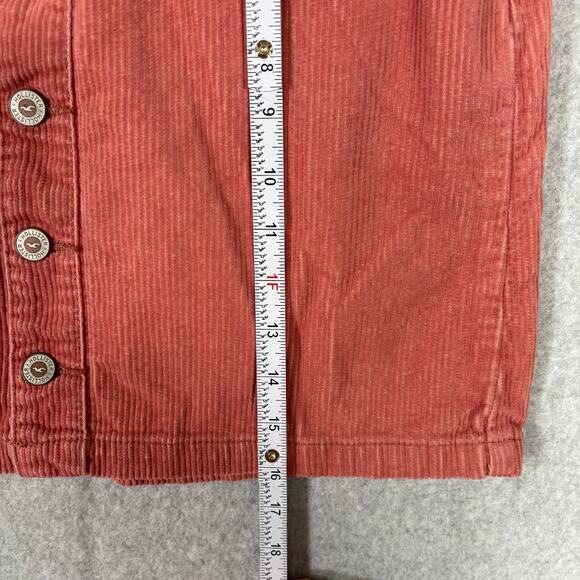 Hollister Corduroy Skirt Sz 7 Mauve Mini Button Academia Preppy Twee School Girl - Picture 8 of 13